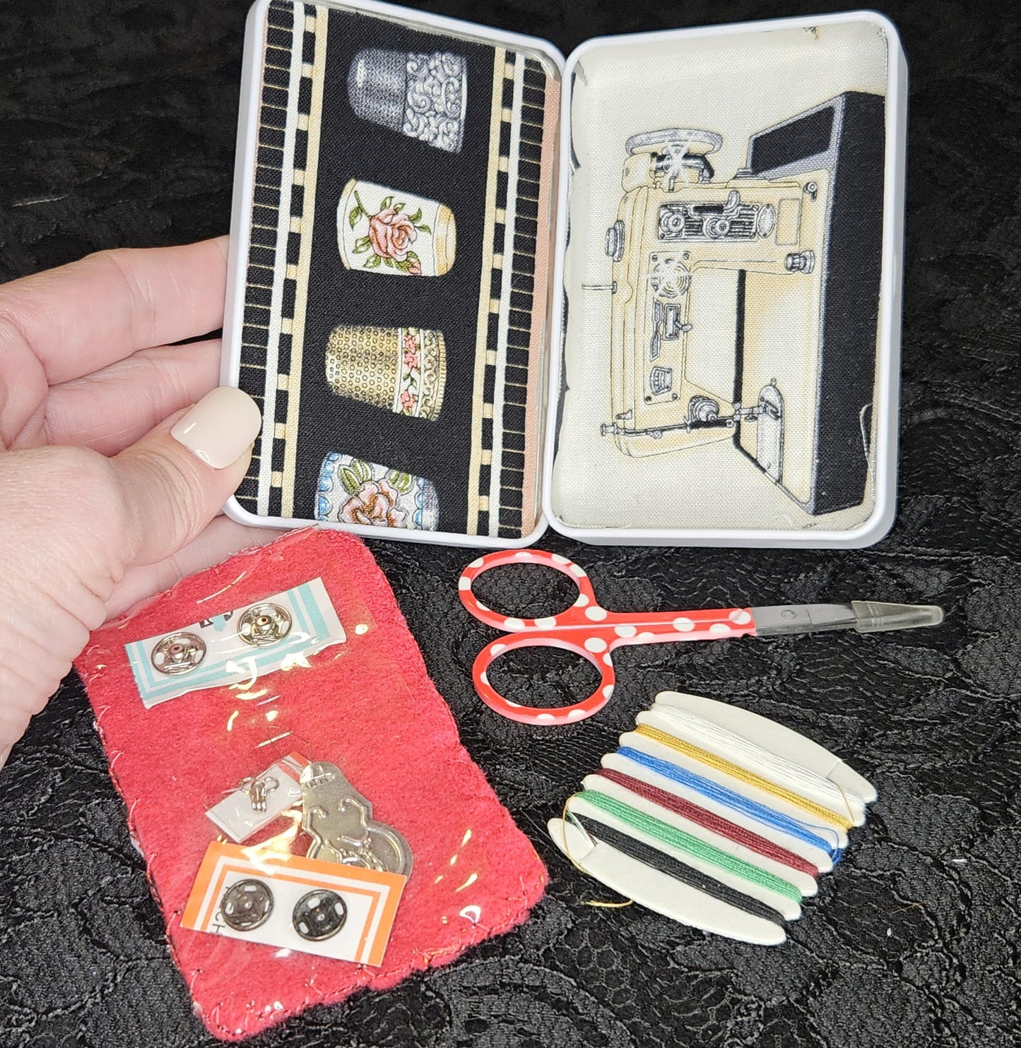 Sewing Kit Tin Box