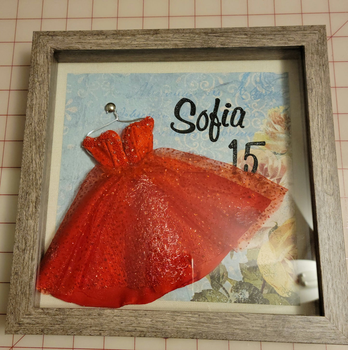 Custom Dress Memory Shadow Box - Handmade Keepsake Frame